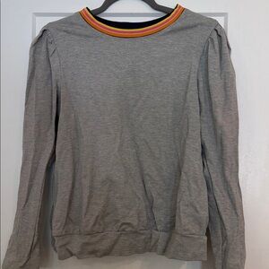 Trina Turk Gray Top with Vibrant Trim